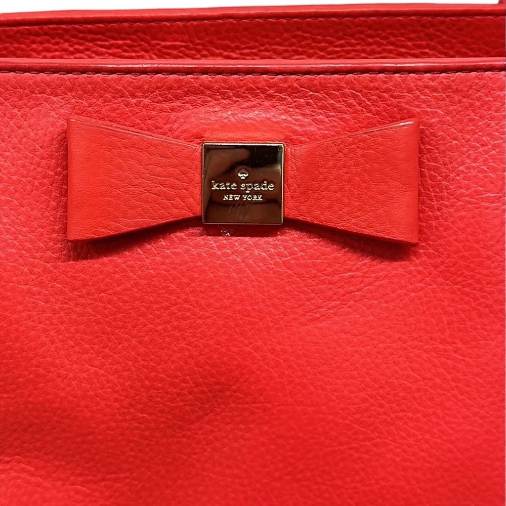 Kate Spade Pink Large Leather Tote Shoulder Bag Purse 10.25